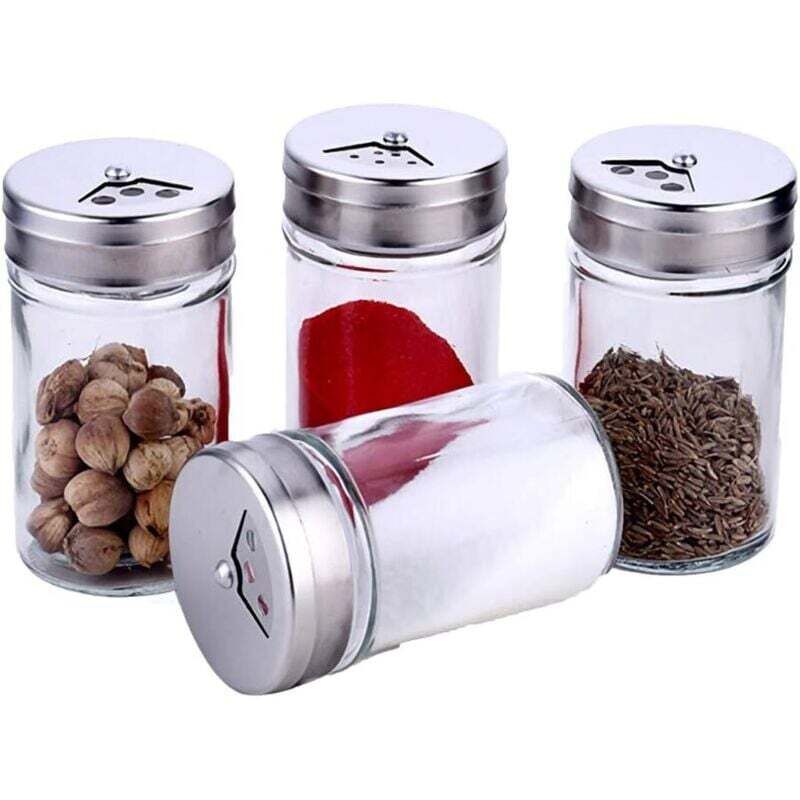 Ritte Gewürzgläser, 4er-set, 100 Ml Transparente Vorratsgläser Mit Deckel, Verstellbare Ausgießöffnungen Zur Aufbewahrung Von Tee, Müsli Und Trockenfrüchten