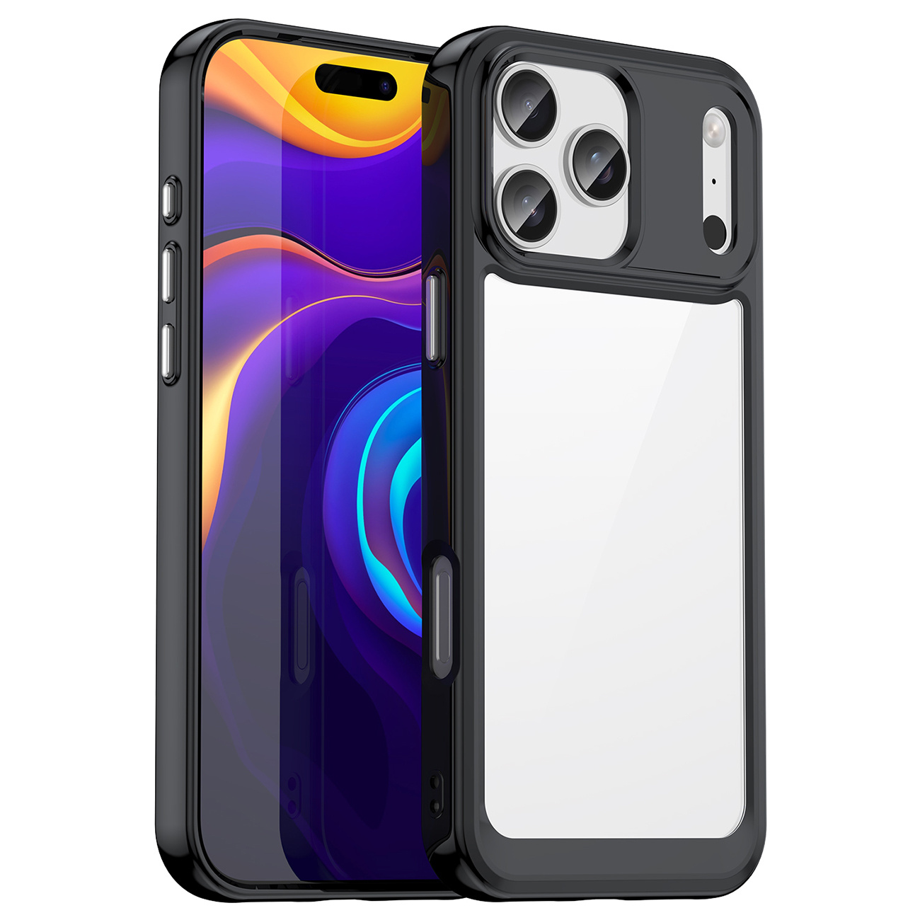 Iphone 17 Pro Weltraum-schutzhülle – Schwarz Transparent
