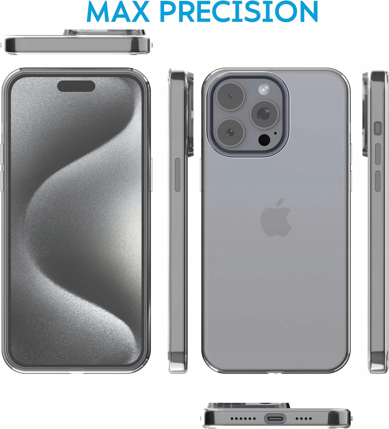 Iphone 15 Pro Max Hülle, Transparentes Tpu, Stoßfest, 9h