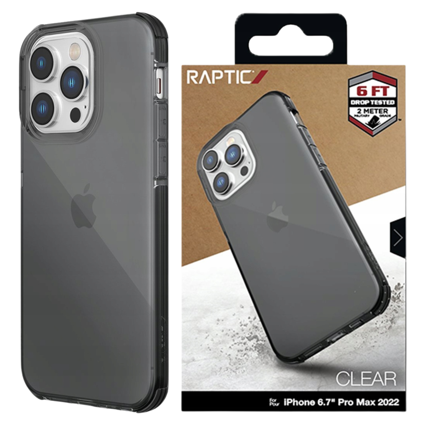 Raptic X-doria Transparente Schutzhülle Für Iphone 14 Pro Max, Schwarz