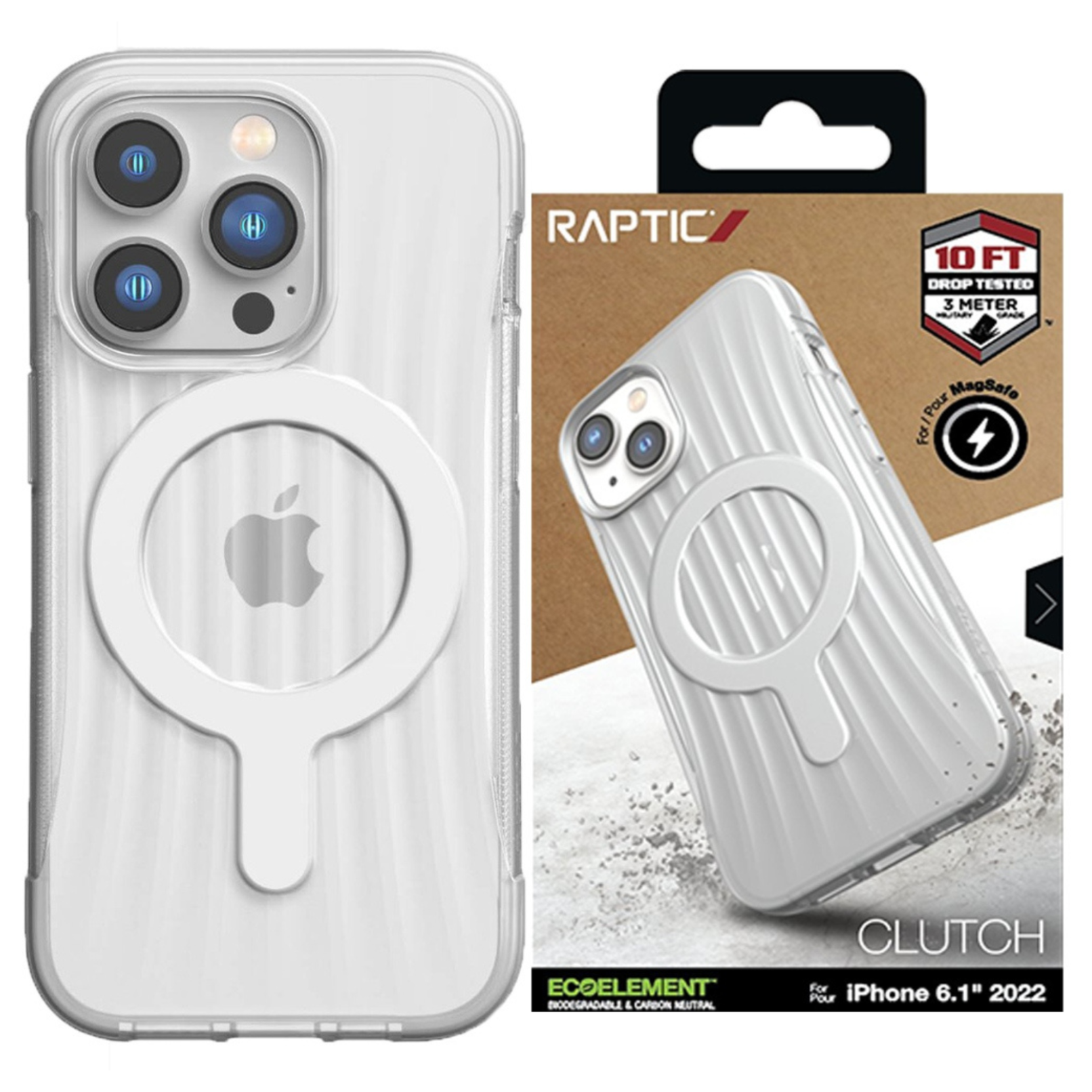 Raptic X-doria Clutch Built Case Iphone 14 Pro Mit Magsafe-rückseite, Transparent