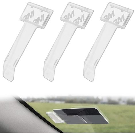 3-teiliger Windschutzscheiben-kartenhalter, Autokartenhalter, Separater Kartenclip, Autodokumentenhalter (transparent)