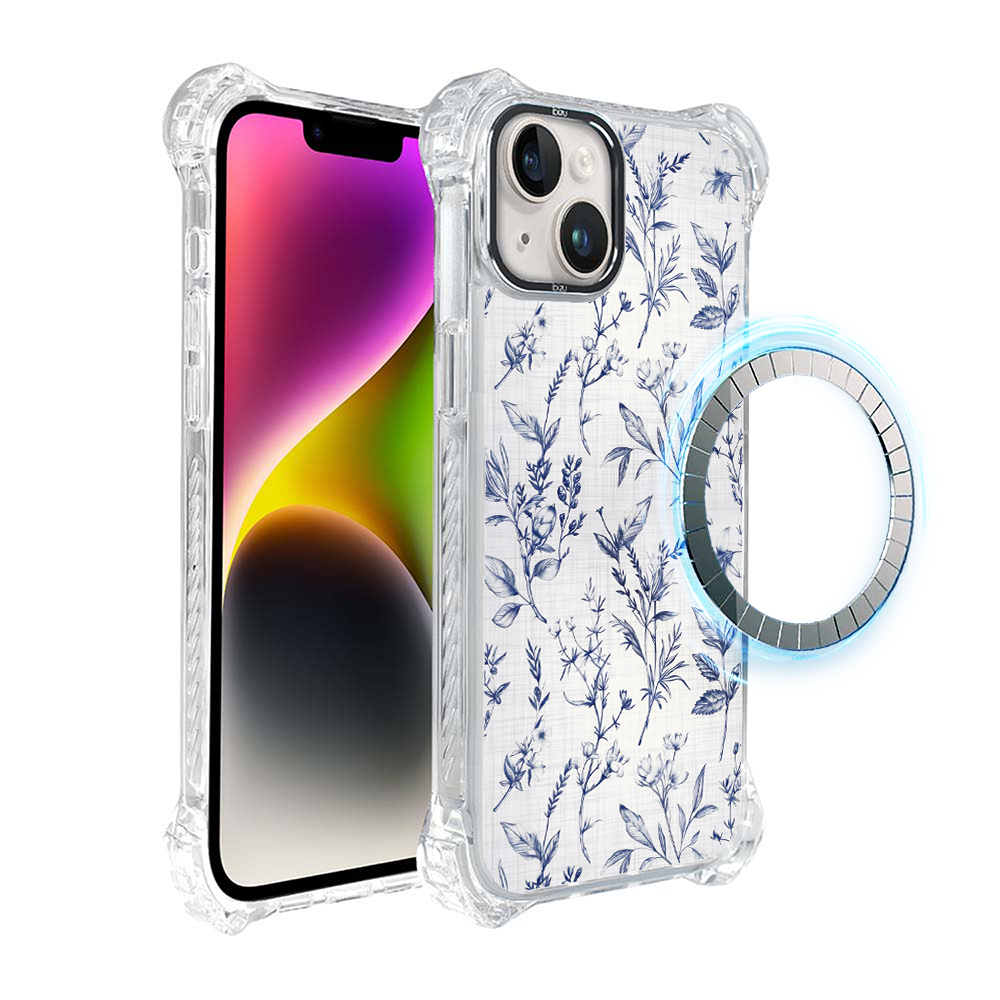 Iphone 14 Plus Ibizu Dropguard Ultra Hülle Mit Magsafe, Pastel Bloom, Azure Whispers