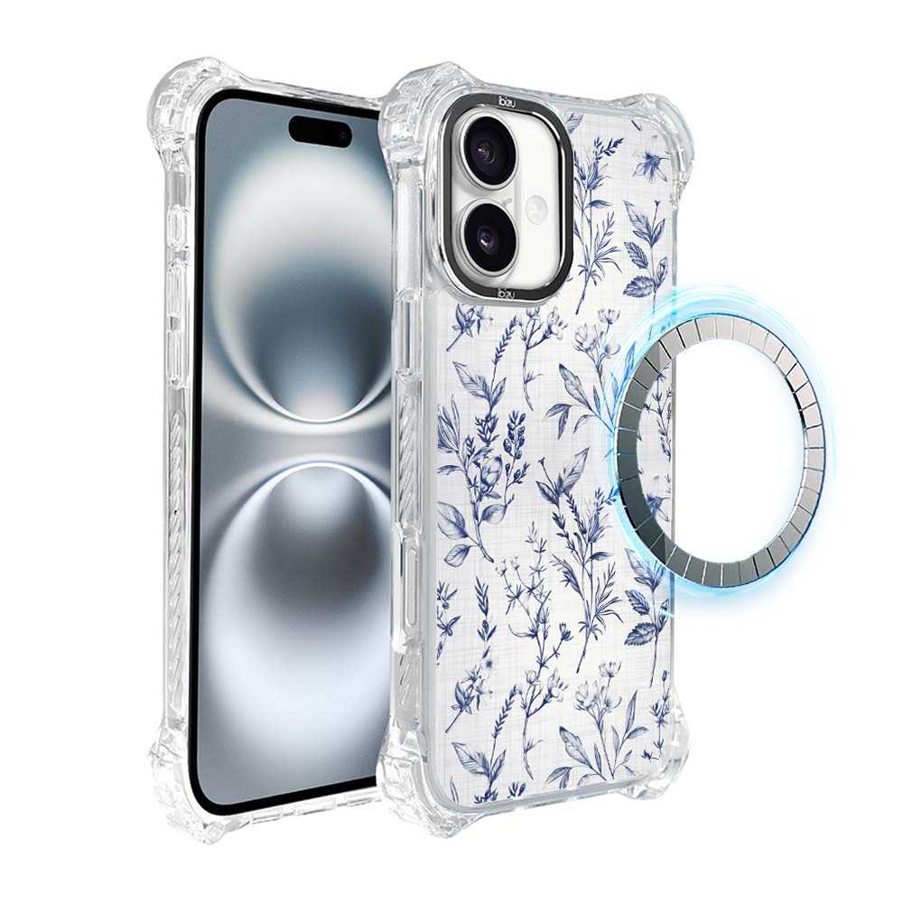 Iphone 16 Plus Ibizu Dropguard Ultra Hülle Mit Magsafe, Pastel Bloom, Azure Whispers
