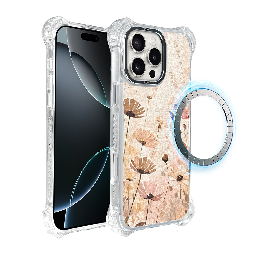Iphone 16 Pro Ibizu Dropguard Ultra Hülle Mit Magsafe, Boho, Blumenwiese