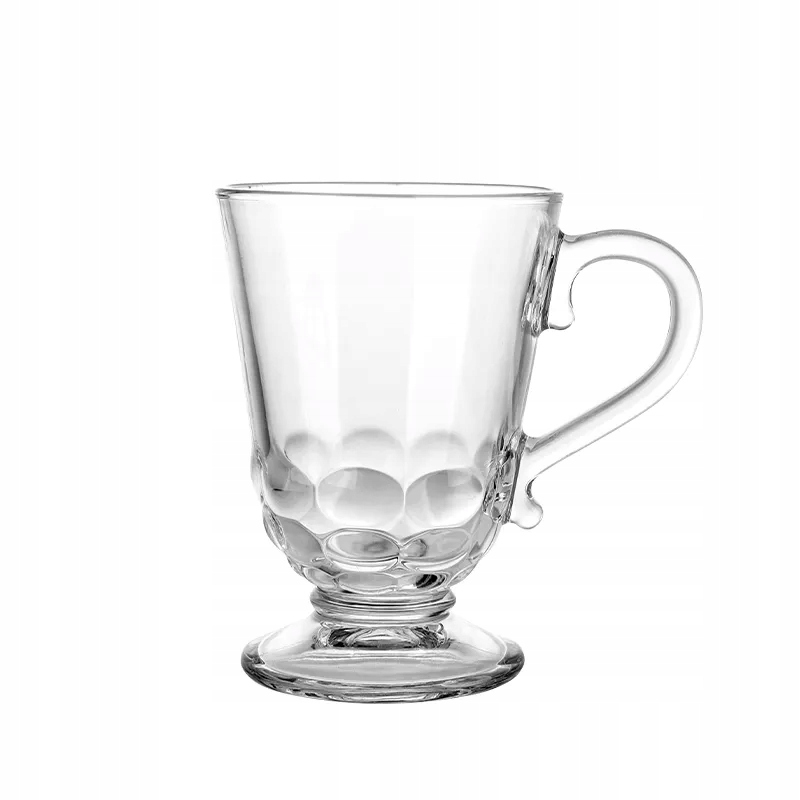 Glasbecher Auf Fuß Für Latte Macchiato, Geprägt, 320 Ml, 1 Stück, Siena
