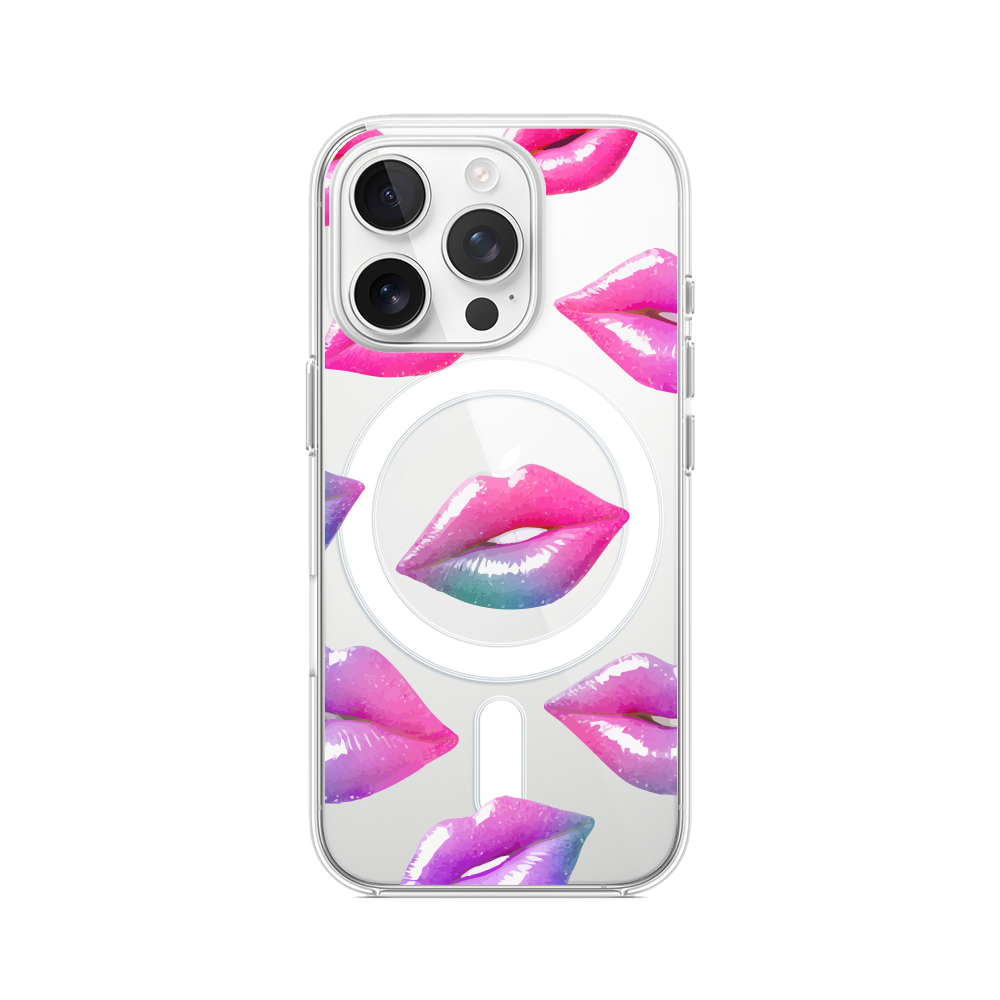 Iphone 16 Pro Max Hülle Mit Magsafe, Rosa Lippen, Transparent