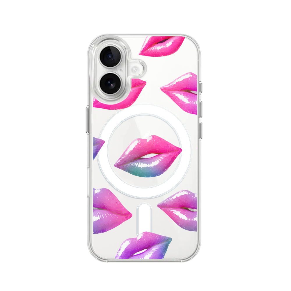 Iphone 16 Hülle Mit Magsafe, Rosa Lippen, Transparent