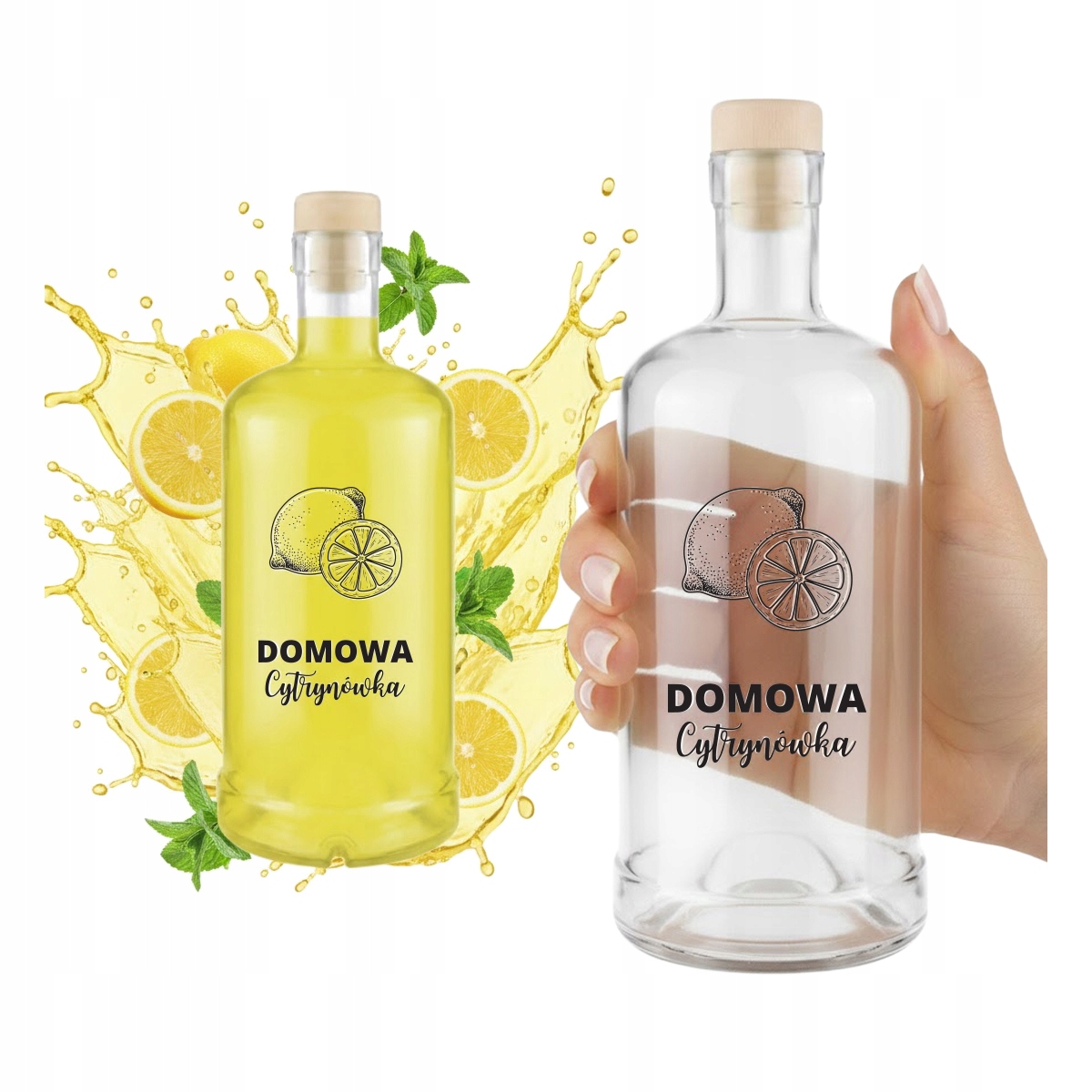 500-ml-flasche Tadek Mit Zitronenmuster Als Geschenk, Hochzeitslikör, Saft, 0,5 L