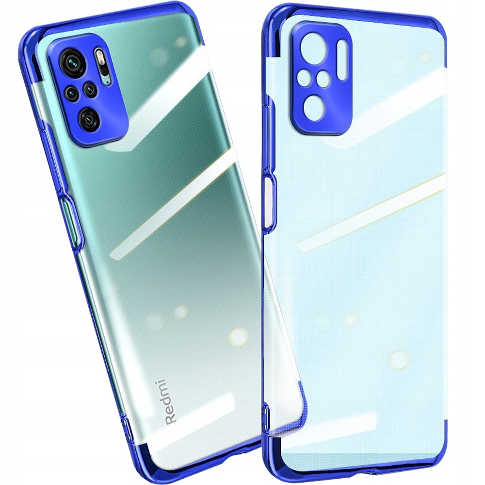 Transparente Gel-schutzhülle Mit Metallrahmen Für Xiaomi Redmi Note 10 5g / Poco M3 Pro (blau)