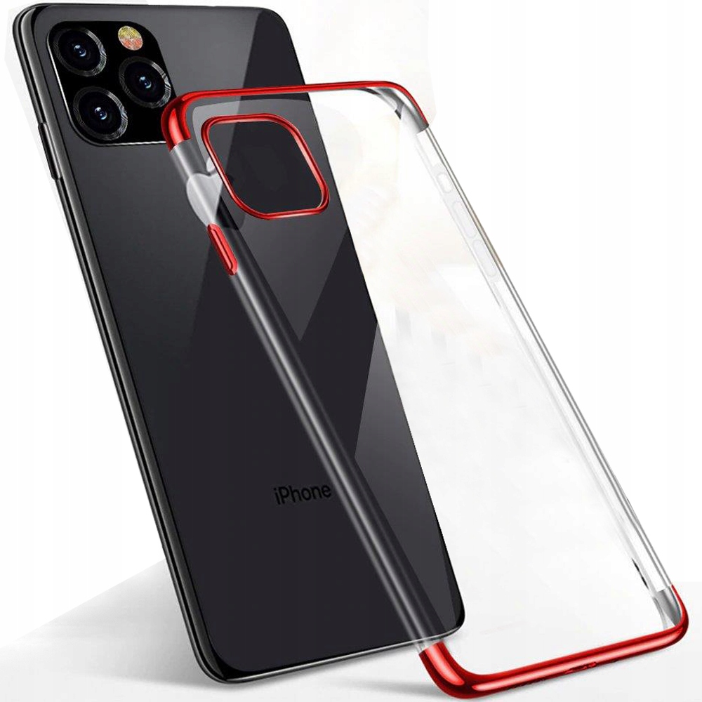 Transparente Gel-schutzhülle Mit Metallrahmen Für Xiaomi Redmi Note 11s / Note 11 (rot)
