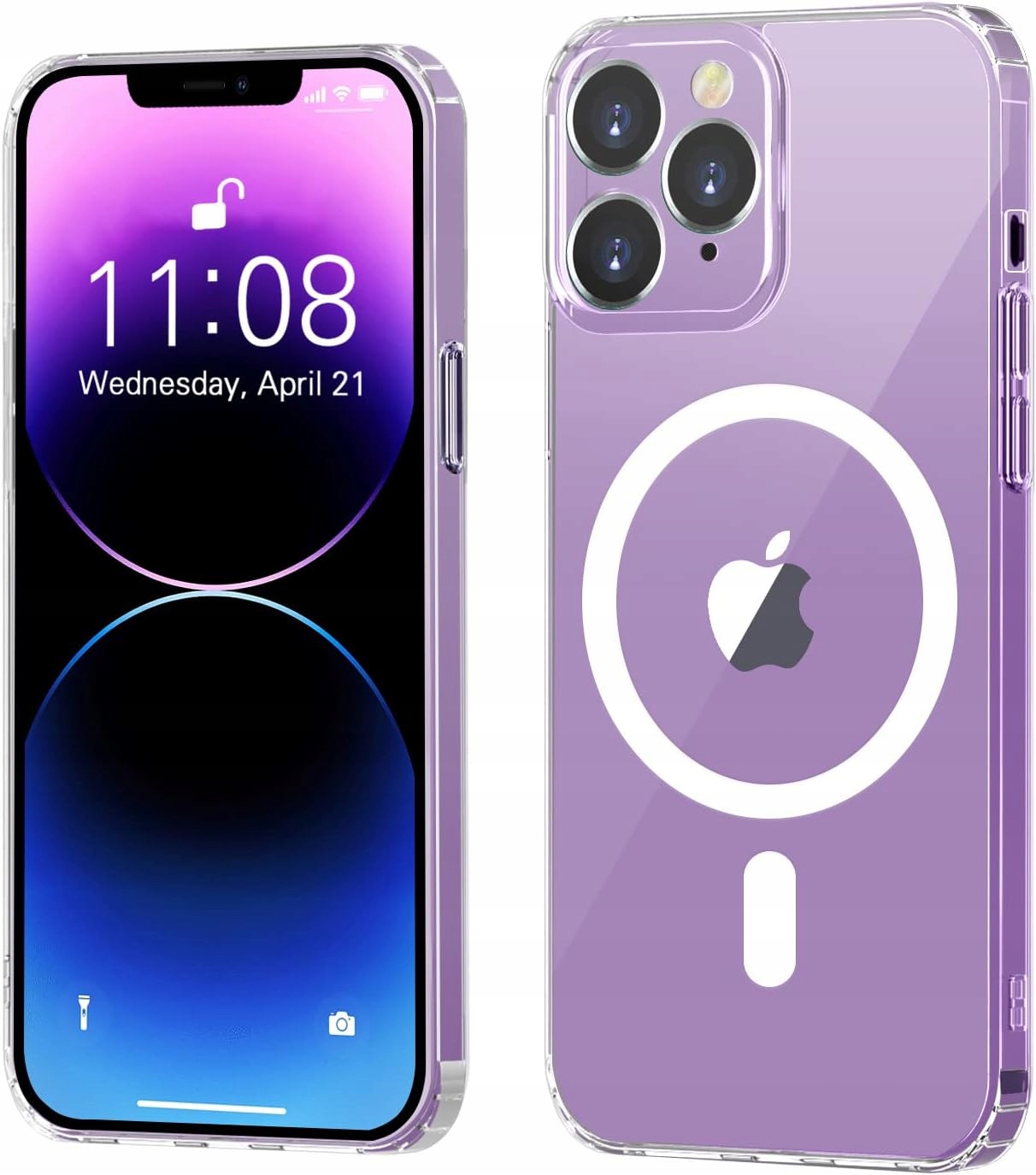 Magnetische Hülle Für Iphone 11 Pro, Transparente Stoßschutzhülle + Glas