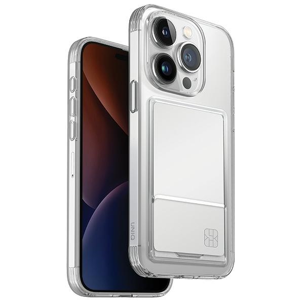 Uniq Air Fender Id Iphone 15 Pro Hülle 6,1" Nude Transparent Kartenfach