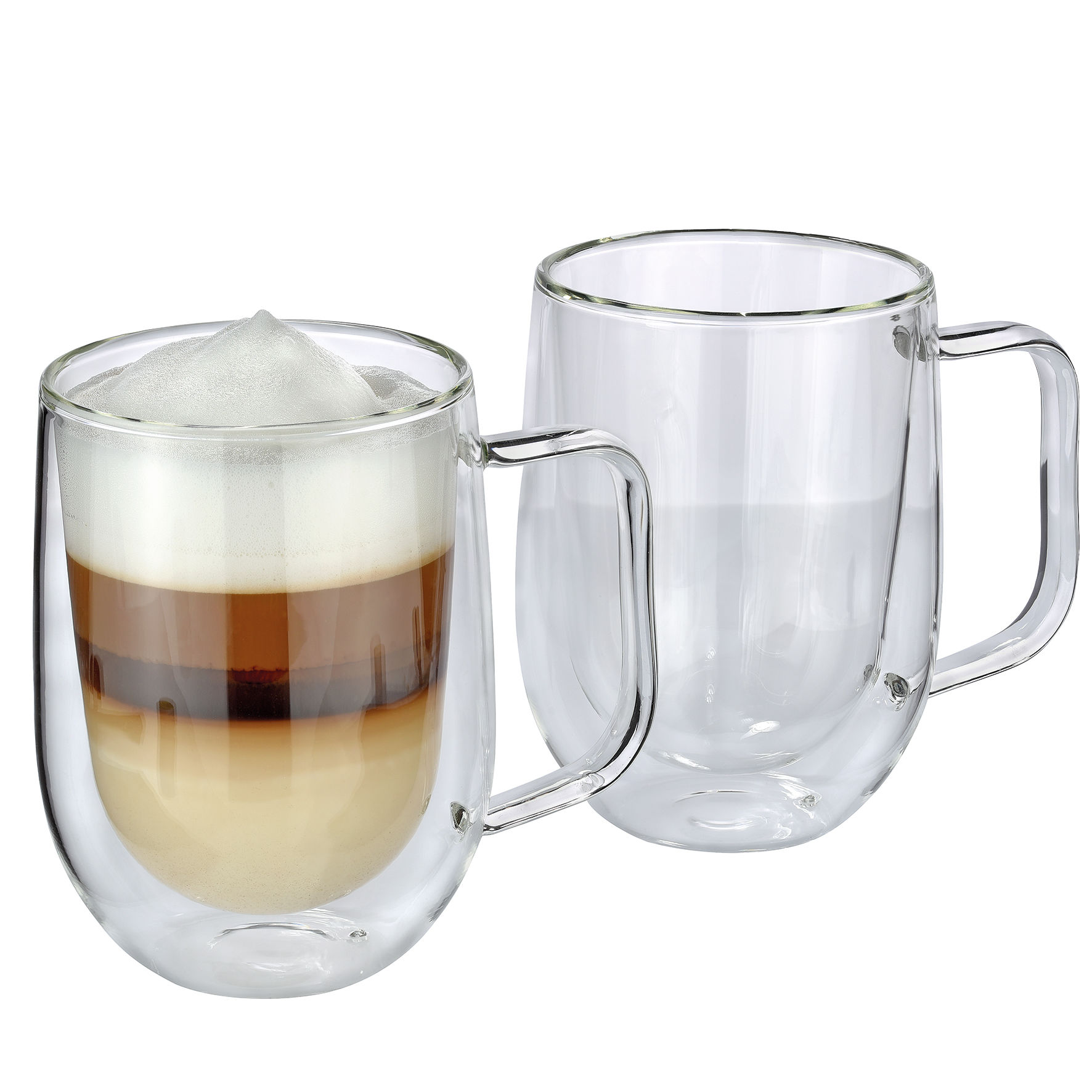 Cilio Veneto Latte Macchiato Gläser, 2 Stück, Borosilikatglas, 0,3 L, Durchmesser 8,5 X 12 Cm