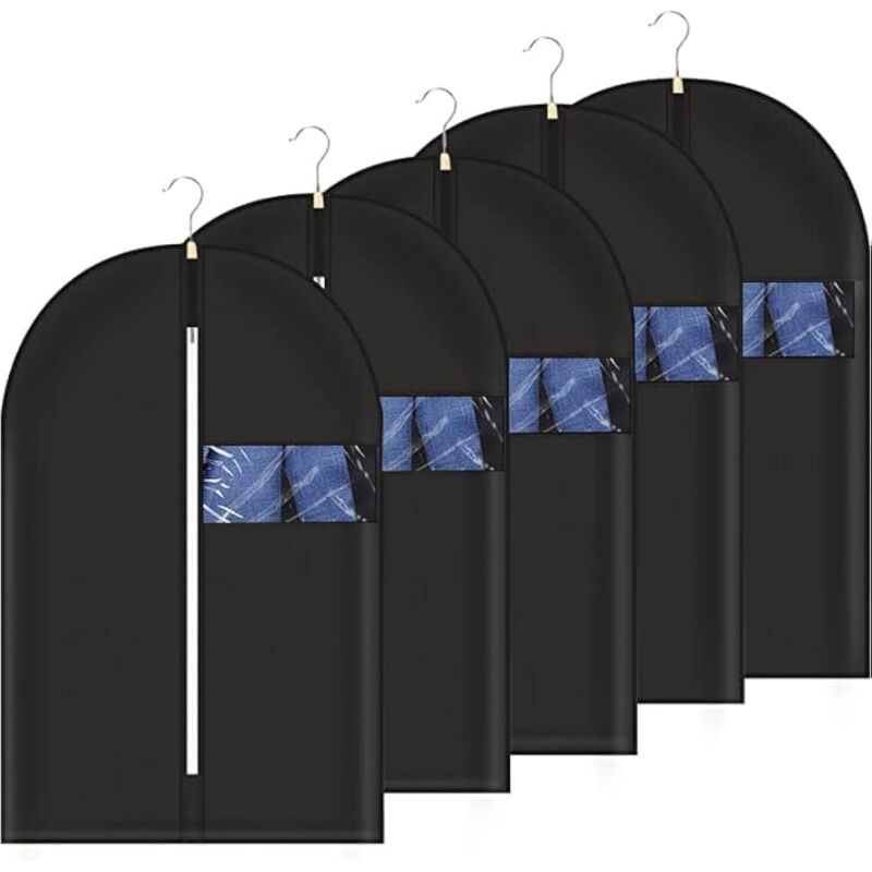 Kleidersäcke (5 Stück) Transparent, Staubdicht, Faltbar, Für Anzüge, Mäntel Und Kleider