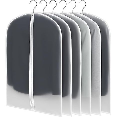 Leichte Kleidersäcke, 6er-set, Transparent, 60 X 100 Cm, Staubdicht, Wasserdicht, Feuchtigkeits- Und Schimmelresistent Für Kleider, Jacken Und Hemden