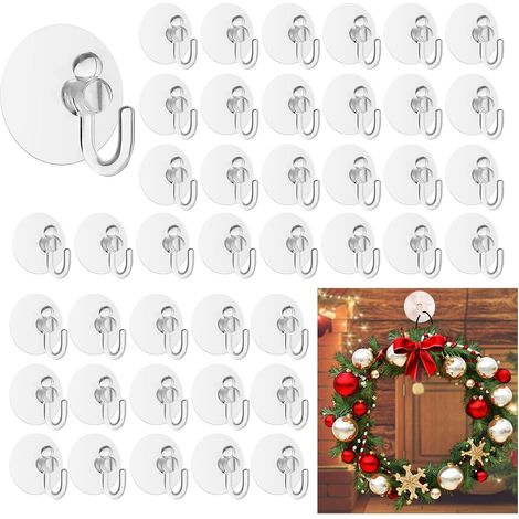 42 Stück 40-mm-saugnapf Mit Haken, Transparent, Kleine Kunststoff-saugnapf Mit Runden Haken, Küchenhandtuchhalter, Geeignet Für Fenster, Weihnachtsdekorationen