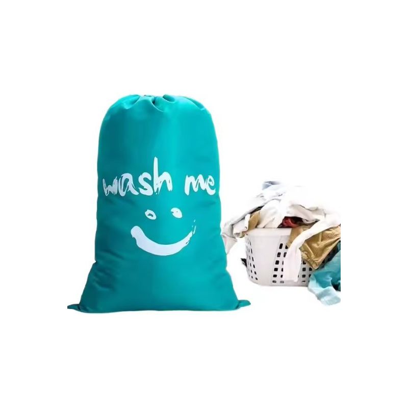 Großer Wäschesack, 120 L, Faltbar, Mit Kordelzug Und Smiley-gesicht, Leichter, Faltbarer Wäschesack Für Hotel Und Schlafsaal Auf Reisen