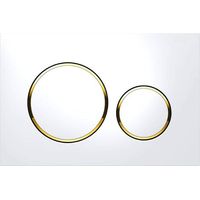 Bedienfeld Für Zweimengenspülung – Weiß-goldene Ausführung – Abmessungen 24,6 X 16,4 Cm – Sigma-kompatibel