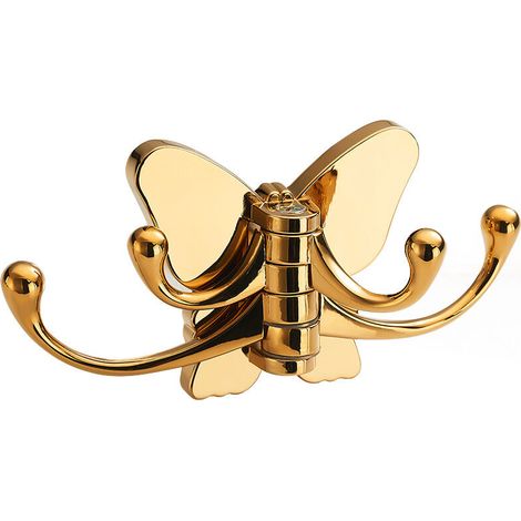 Ulisem Dekorative Wandskulpturen Metallhaken Drehbarer Bademantel-handtuchhalter - Gold