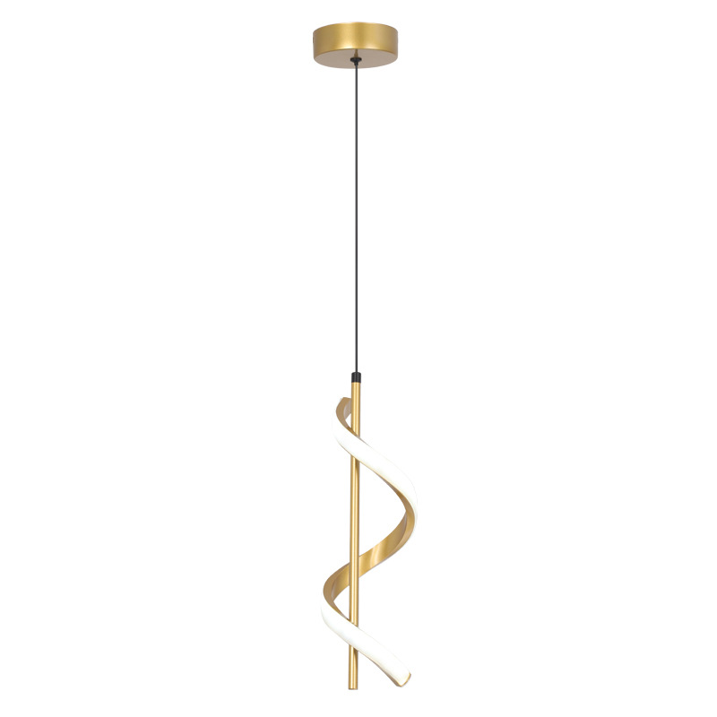 Spiral-kronleuchter, Esszimmer-kronleuchter, Moderner Kronleuchter, Nachttisch-kronleuchter, Schlichter Kronleuchter, Weißer Kronleuchter Mit Goldener Spirale