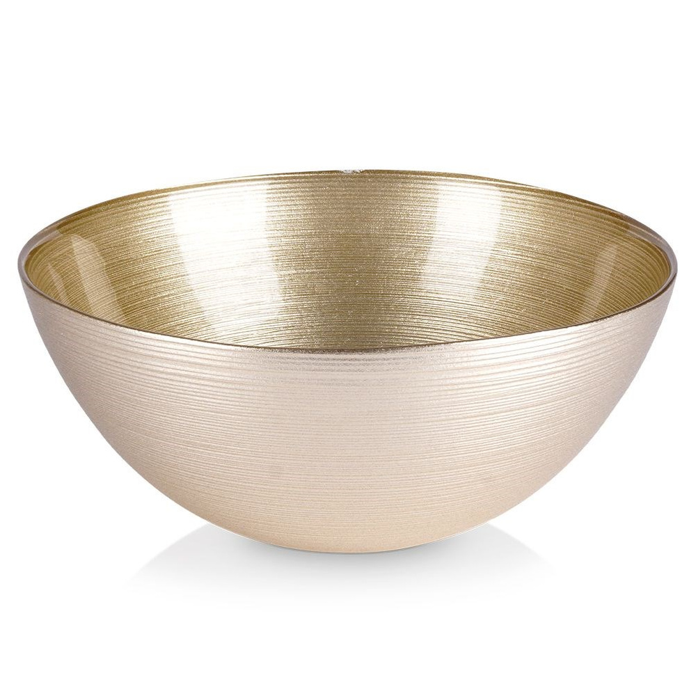 Goldene Glassalatschüssel Für Salate, Gerichte, Obst, Snacks, 1,7 L