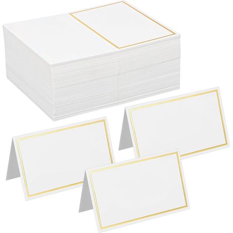 50 Tischkarten Für Hochzeiten, Geburtstage, Feiern, Kommunionen Und Taufen Mit Goldrand