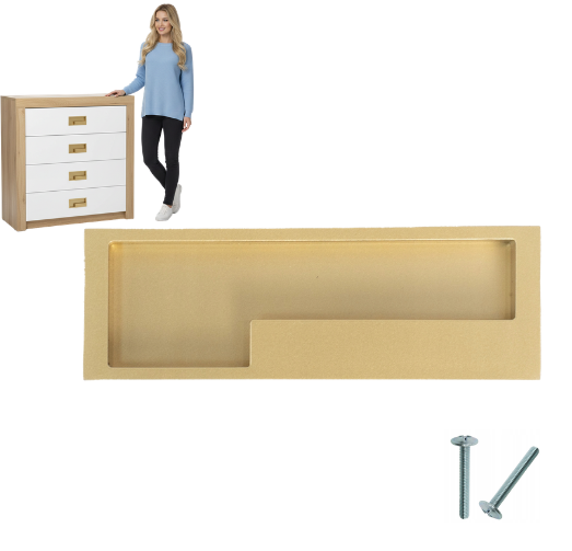 Nova 128, Goldfarbener, Flächenbündiger Möbelgriff, Rechts, Aks