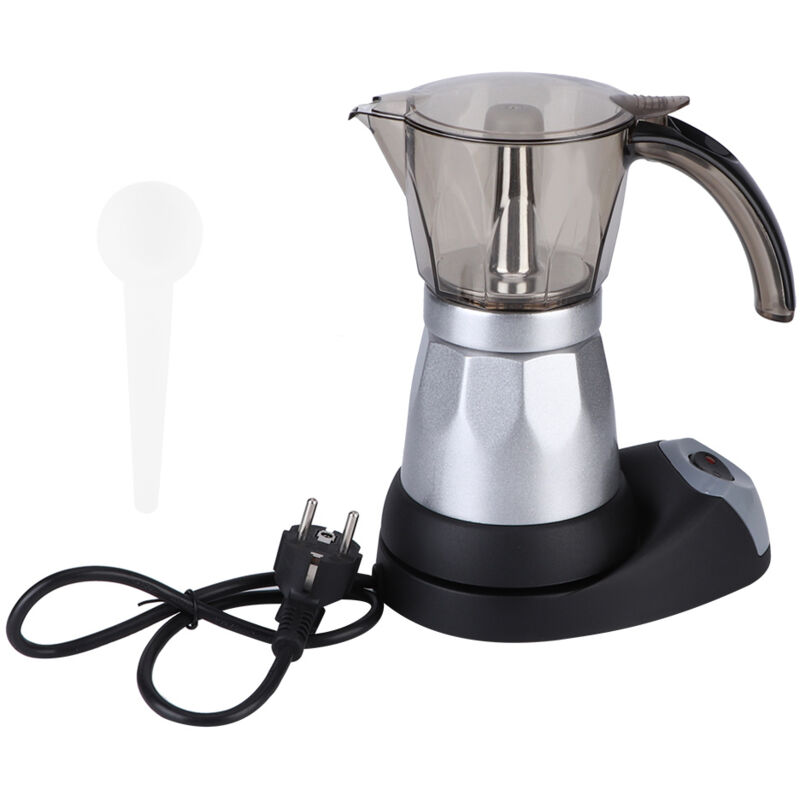 Achteckige Elektrische Kaffeemaschine Aus Aluminium Für 3–6 Personen, Eu-stecker 220 V, Silber