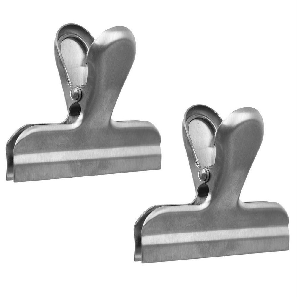 2x Küchenclips, Gewürzbeutelclips, Stahl