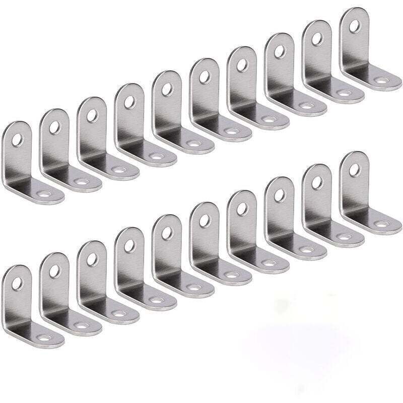 Rechtwinkliger Edelstahl-eckwinkel 90 Grad, L-förmiger Winkel, Befestigungswinkel, Silberfarben, 20 Stück, 30 X 30 X 16 Mm