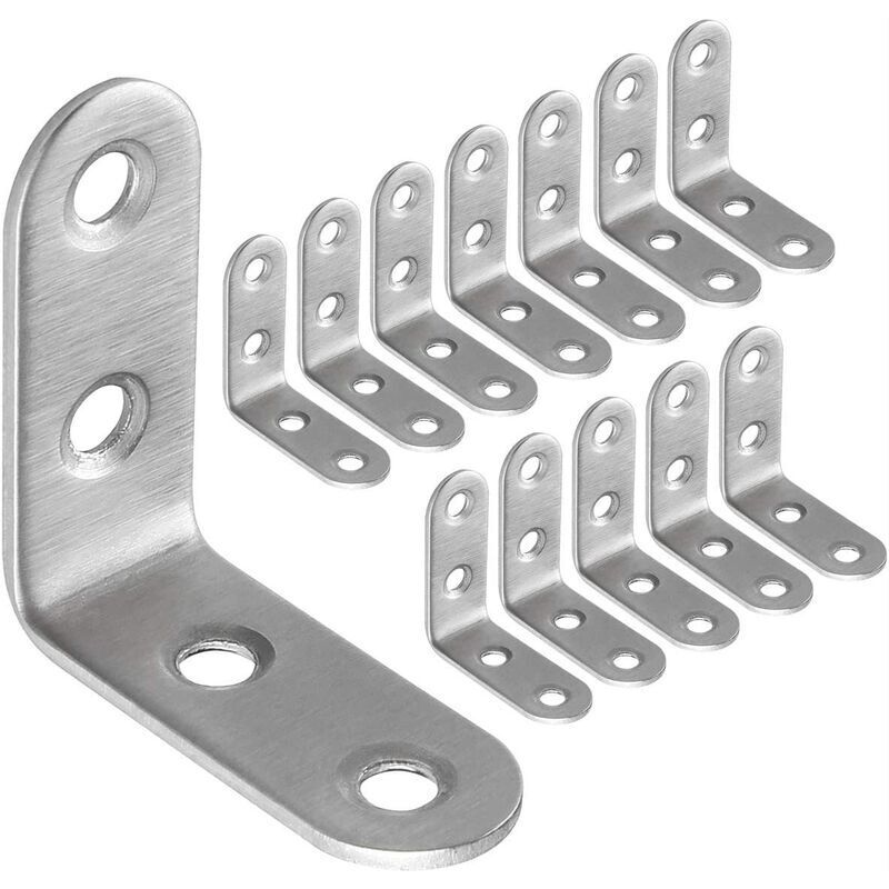 50 Stück Edelstahl-befestigungswinkel 40x40mm, Eckverstärkungen Für Möbelbefestigung Und -reparatur, Verstärkung Von Verbindungen, Silber