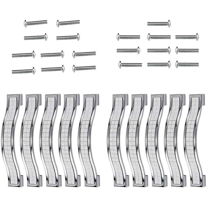Set Mit 5 Schubladengriffen Aus Kristall-strasslegierung Für Kommoden, Küchenschränke Und Küchenschränke, Silber, 96 Mm – 10 Stück