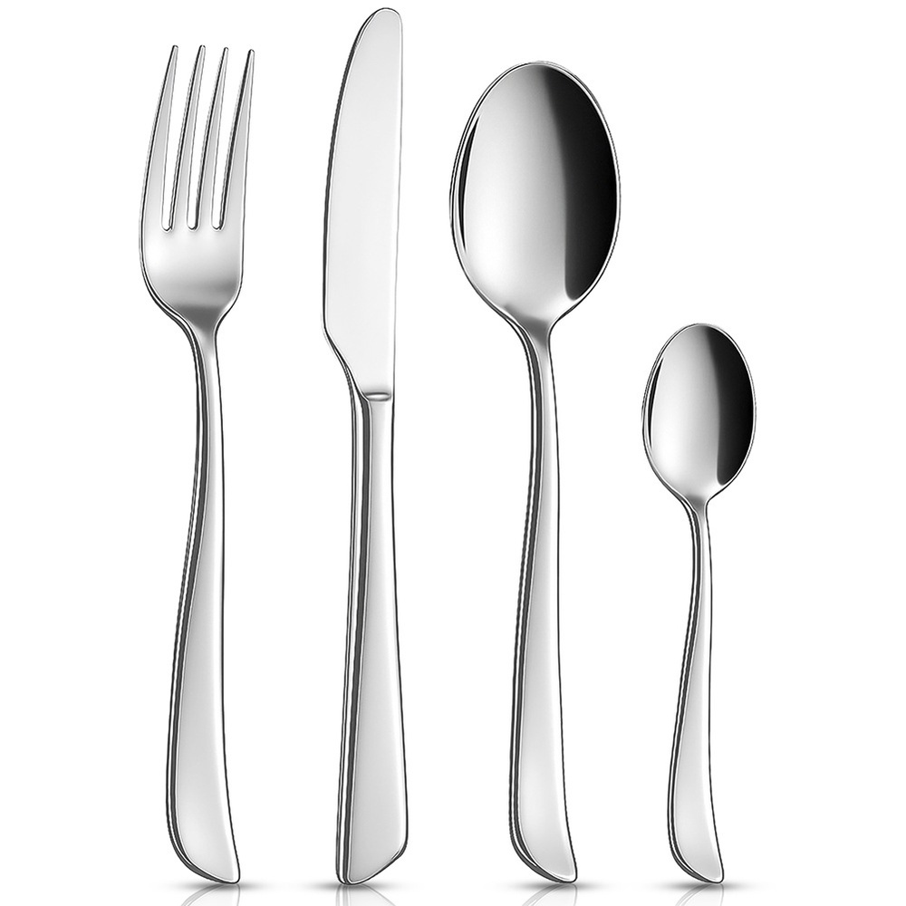 Stahlbesteckset Für 6 Personen, 24-teilig (gabel, Löffel, Messer, Teelöffel)