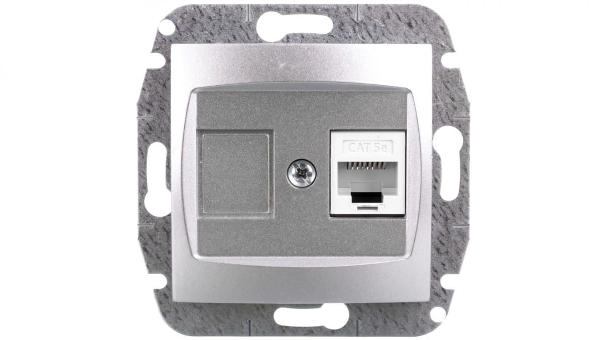 Carla Einzelne Computerbuchse Rj45 Cat 5e Silber 1748-16