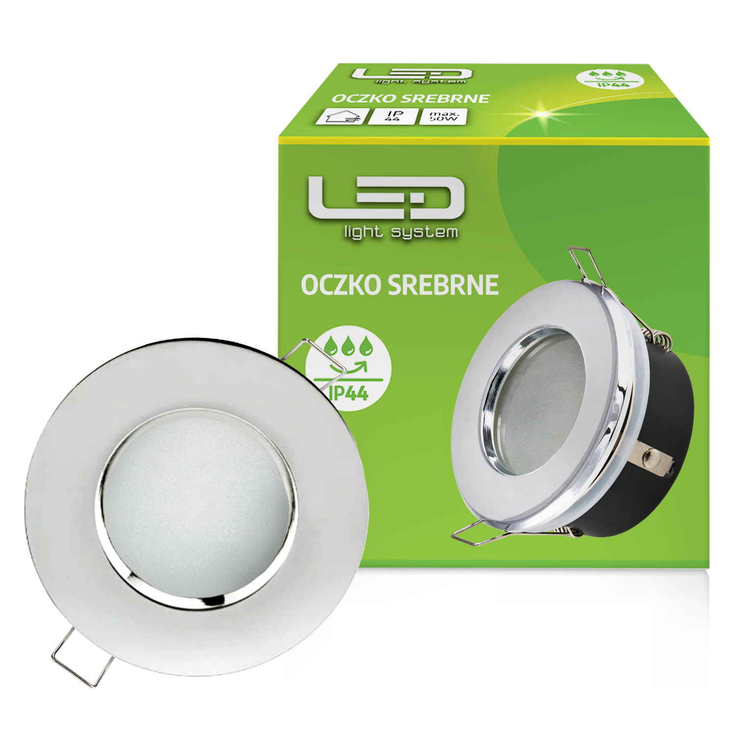 Halogen-deckenstrahler Für Die Dachuntersicht, Schutzart Ip44, Silber