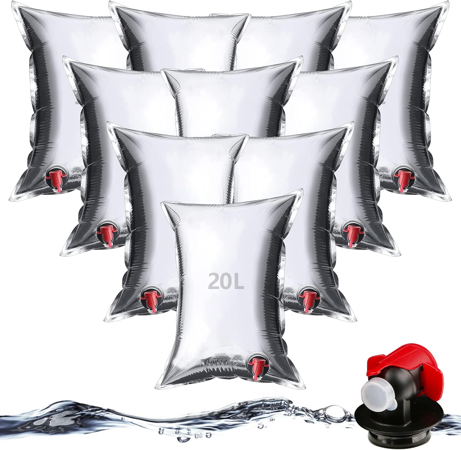 10 X 20-liter-beutel Mit Zapfhahn Für Saft, Wasser, Wein, Luftdicht, Bpa-frei, 20 L