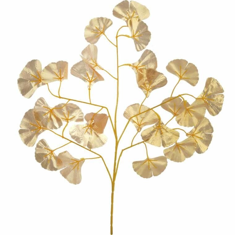 Dekorativer Blattzweig, 58 Cm, Silberfarben