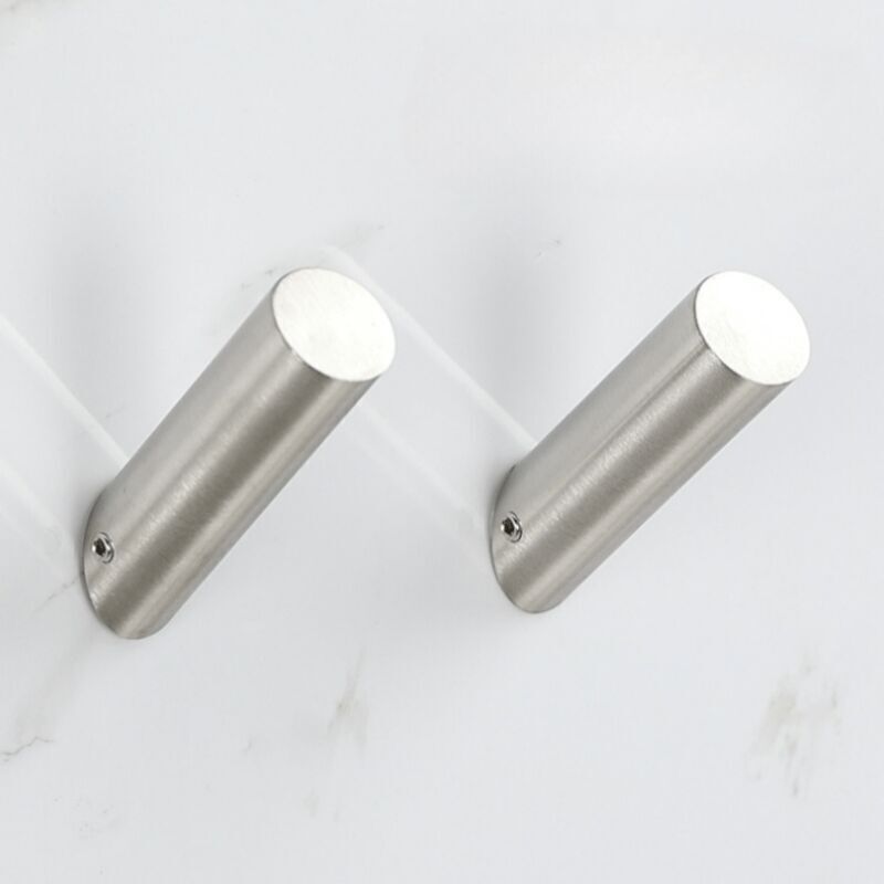2er-set Minimalistische, Weitwinklige Wandhaken Aus Edelstahl – Ohne Sockel – Ideal Für Familien, Häuser Und Wohnungen – Silber