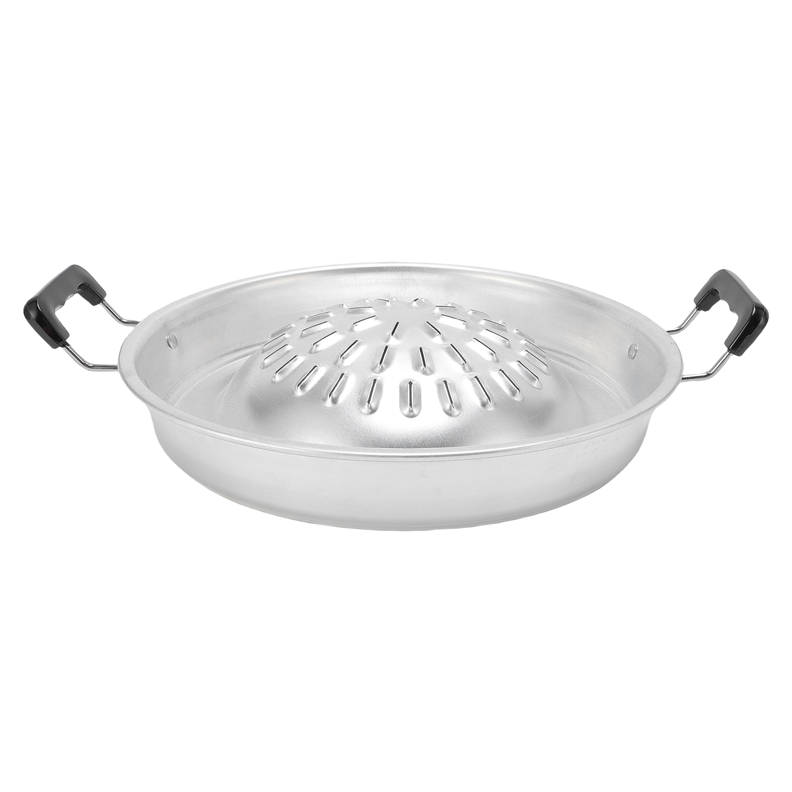 2-in-1-grillpfanne Im Thailändischen Stil Mit Antihaftbeschichtung Für Gleichmäßiges Garen, Aus Aluminium, Geeignet Für Fondue Und Grillen, Für Den Innen- Und Außenbereich, 30 Cm, Originalfarbe