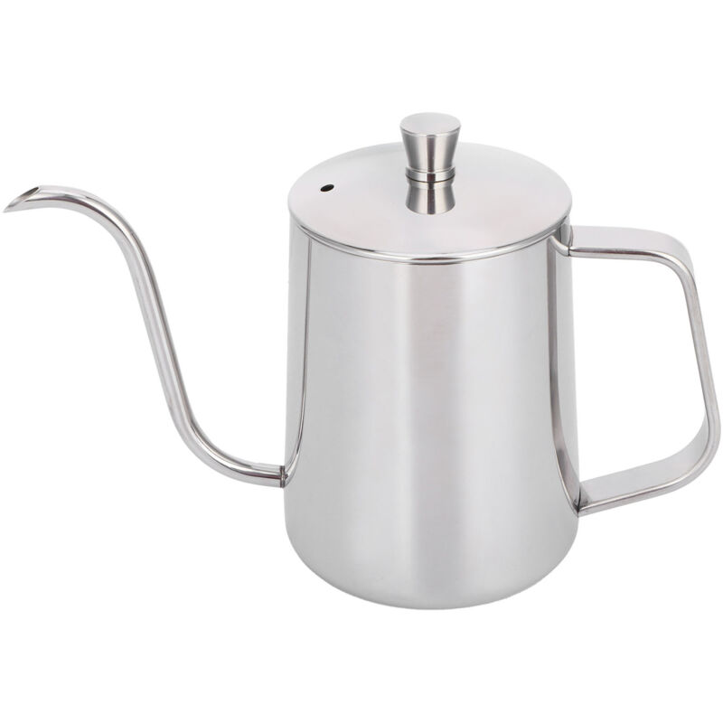 Cuque Tropfkessel, Teekanne, 600 Ml, Robuster Edelstahl, Silberfarben, Für Kaffee, Büro, Zuhause