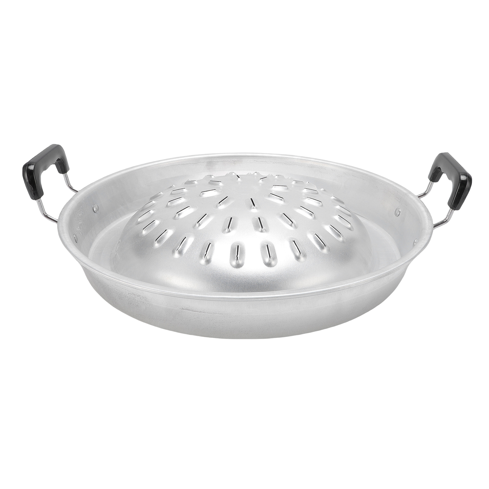 2-in-1-grillpfanne Im Thai-stil, Antihaftbeschichtet, Gleichmäßiges Garen, Aus Aluminium, Für Fondue Und Grillen, Geeignet Für Drinnen Und Draußen, 35 Cm (13,78 Zoll), Originalfarbe