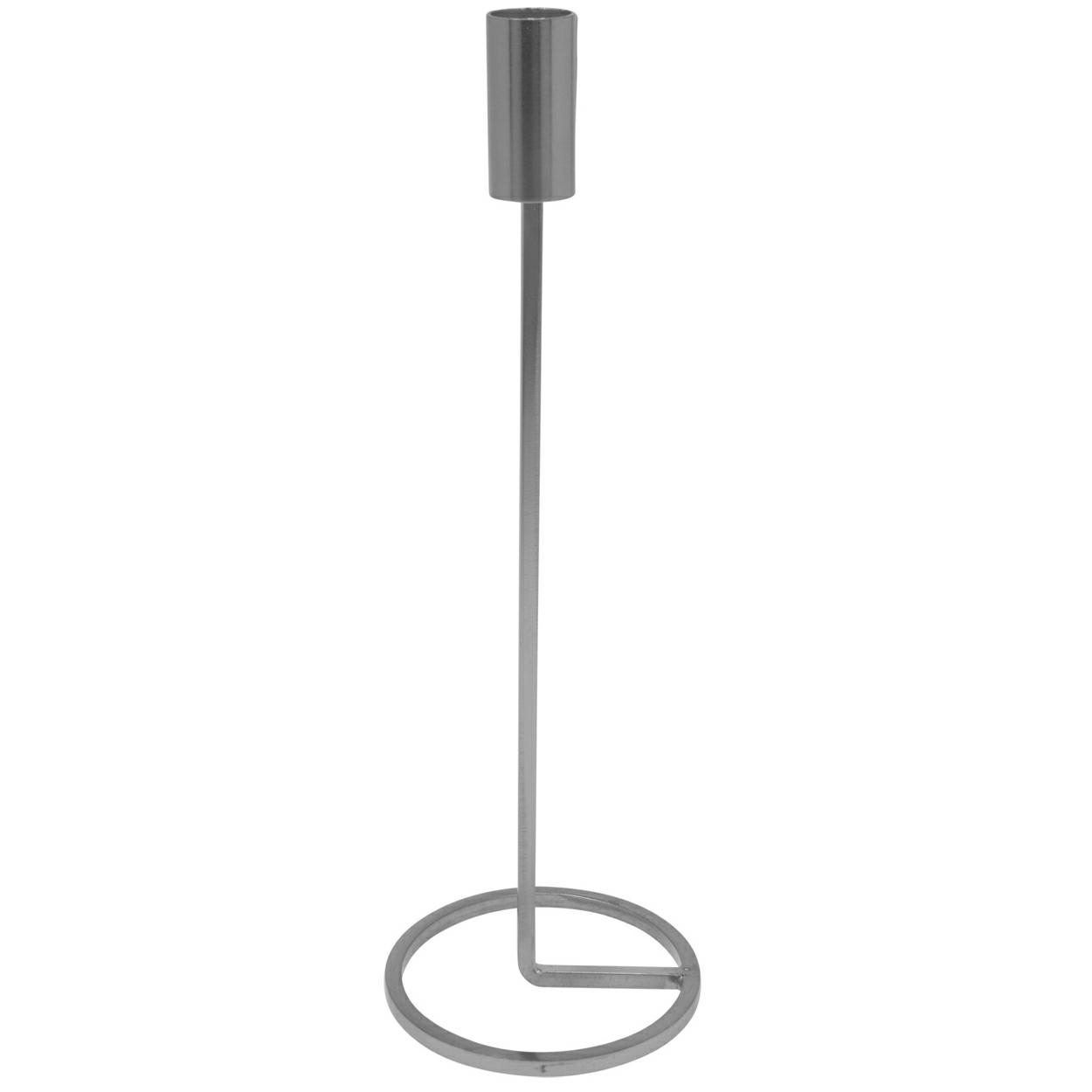 Hoher Silberfarbener Kerzenständer, 31 Cm