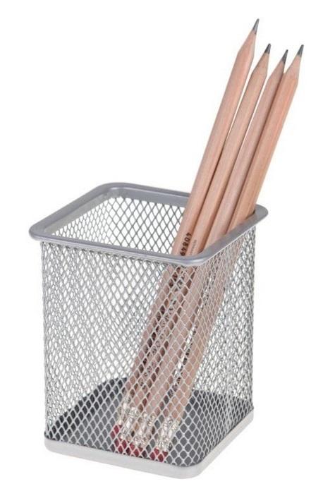 Quadratischer Silberner Organizer-becher