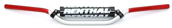 Renthal 22mm Mx Rc High Silber/roter Motorradlenker Mit Schwamm, Professionell Für Motocross, Aluminium.