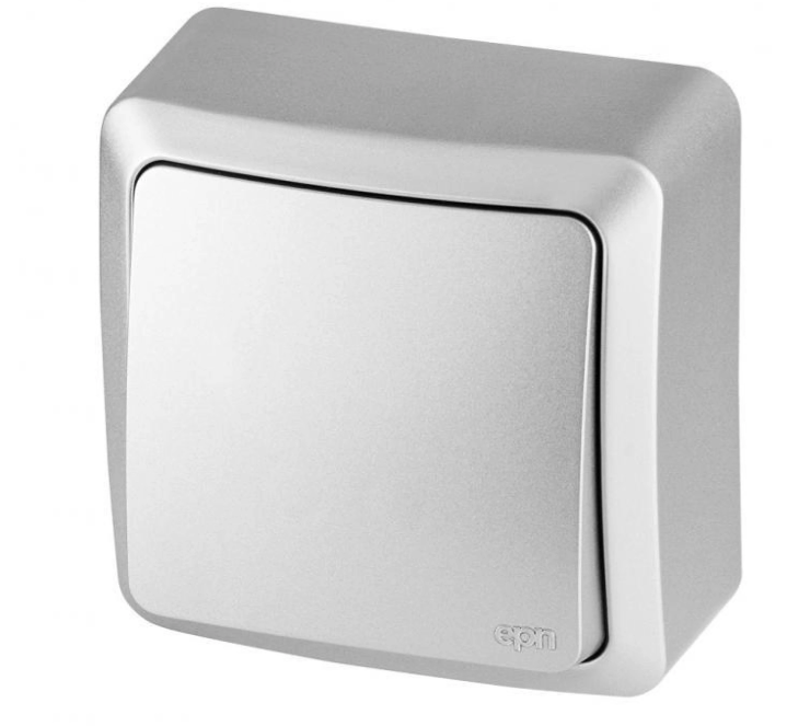 Berg Einpoliger Schalter N/t 10ax Ip20 Silber 3710-06