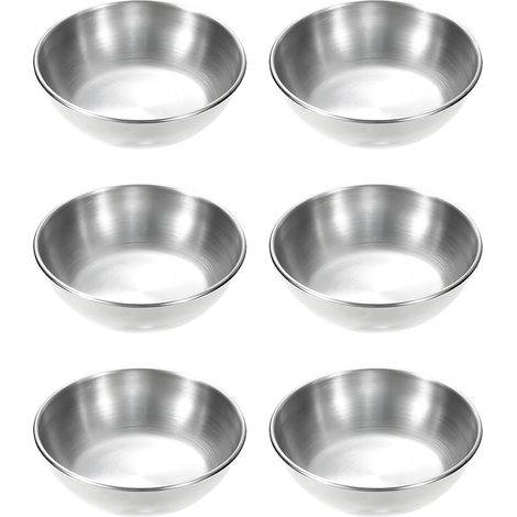 6-teiliges Set Aus Silberfarbenen Edelstahl-saucenschalen – Silberfarbener Edelstahl – Dessertschale – Snackschale – Wunderschön Verarbeitet – Eine Hervorragende Wahl Für Ihr Geschirr