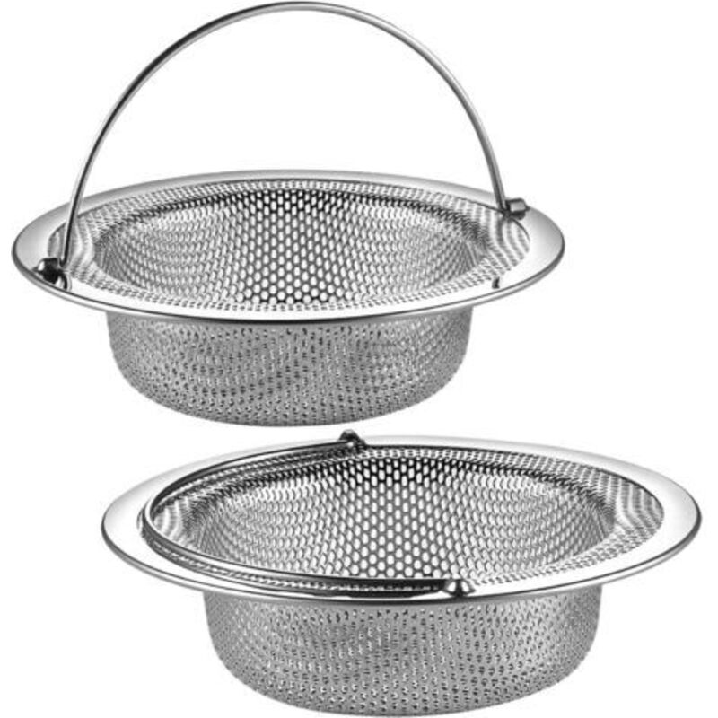 Set Mit 2 Edelstahl-küchenspülensieben Für Küchenspülen, Spülbecken, Verstopfungsschutzsieb (silber)