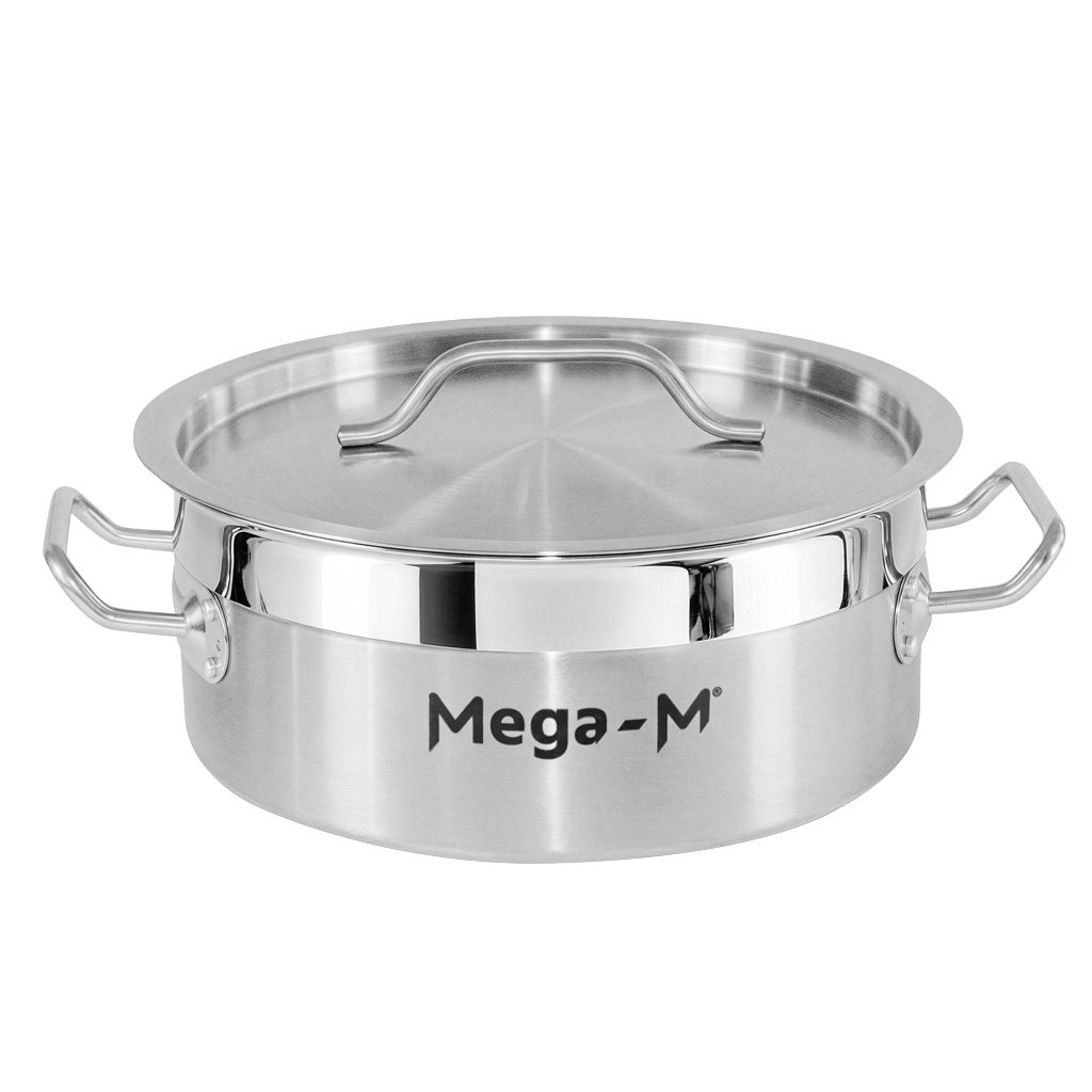 Niedriger Catering-topf Mit Deckel Mega-m Pro 5 L, Durchmesser 25 Cm X Höhe 11 Cm, N