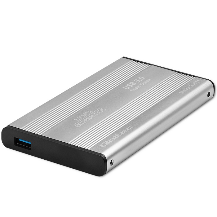 Qoltec Aluminiumgehäuse 2,5"-hdd/ssd Sata3 Usb 3.0 Silber